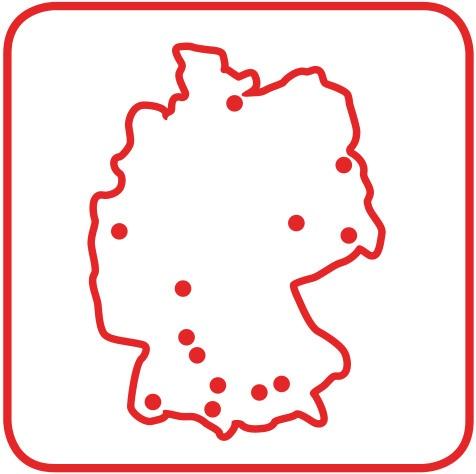 DRM motorhome rental depot network around Germany